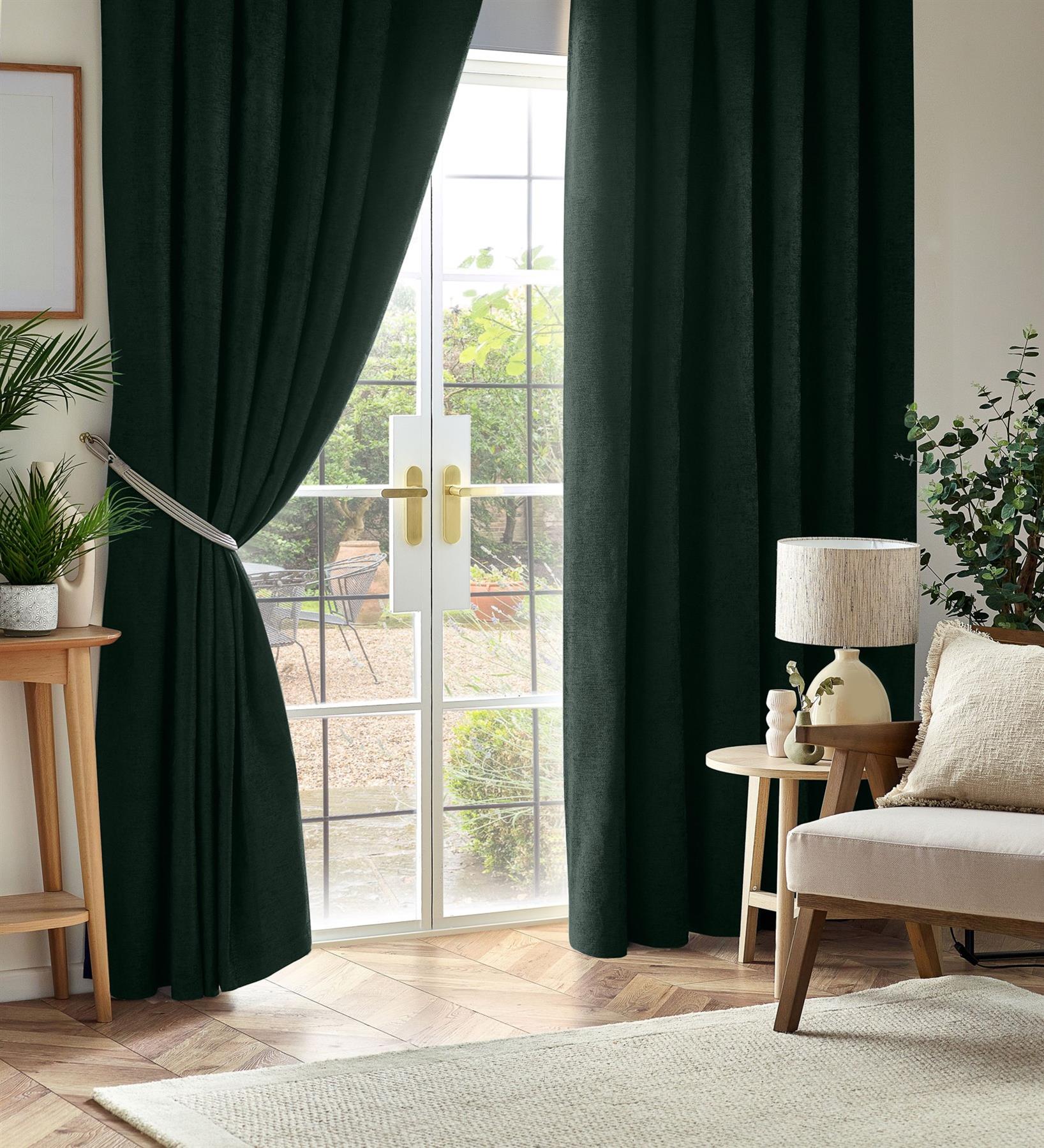 Chenille Blackout Pencil Pleat Curtains