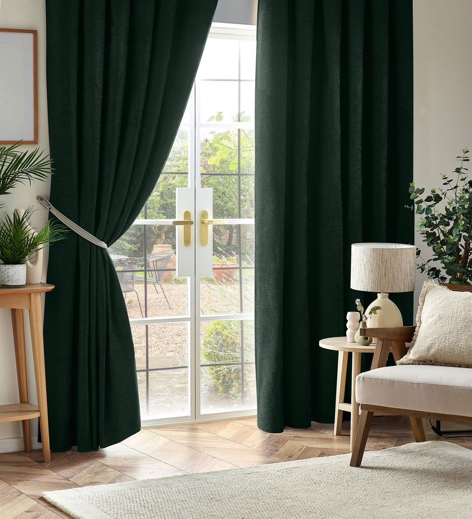 Chenille Blackout Pencil Pleat Curtains