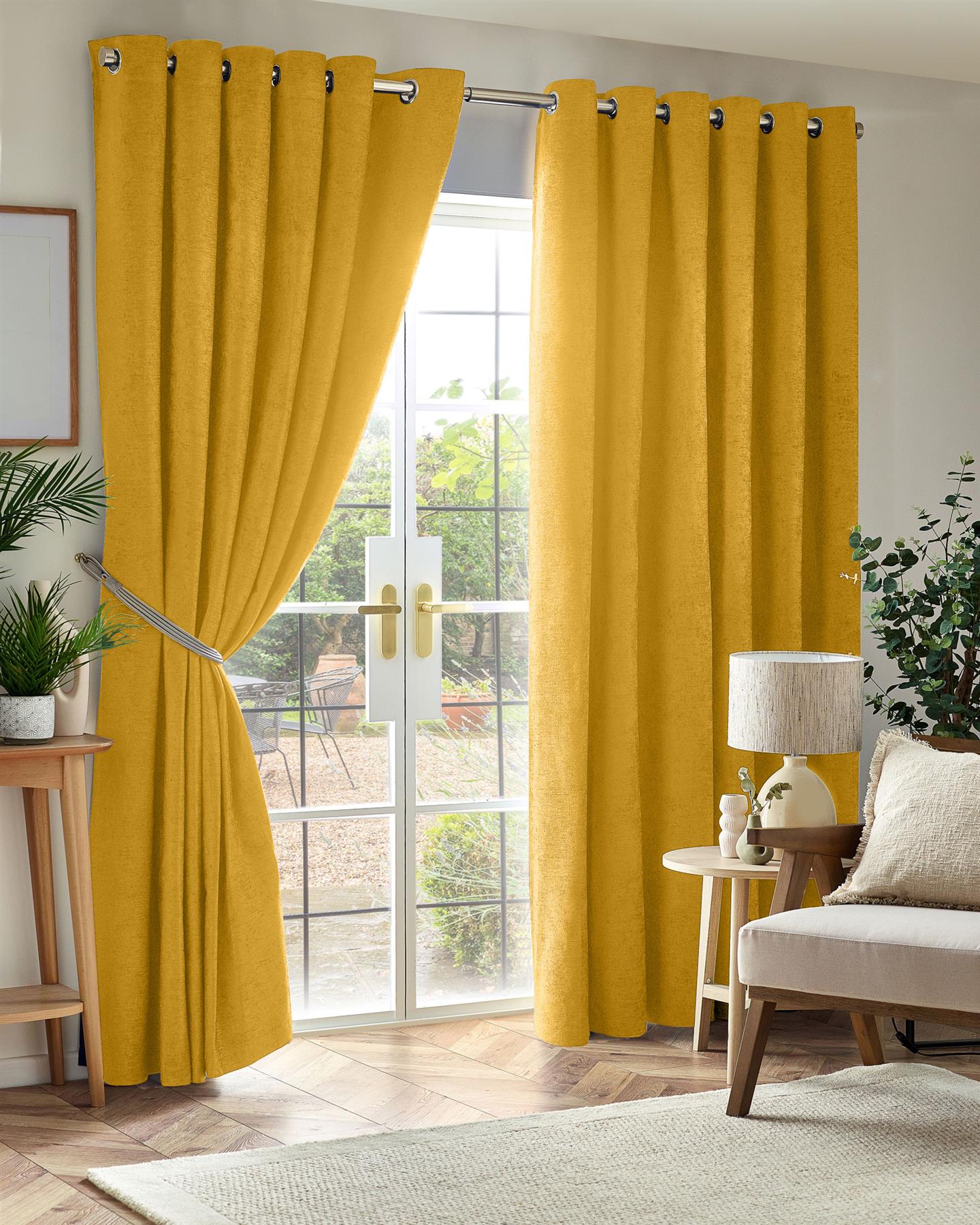 Chenille Blackout Eyelet Curtains