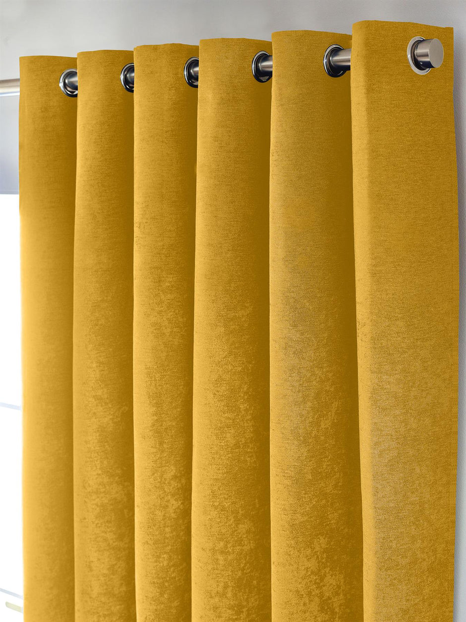 Chenille Blackout Eyelet Curtains