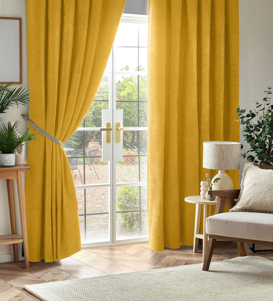 Chenille Blackout Pencil Pleat Curtains