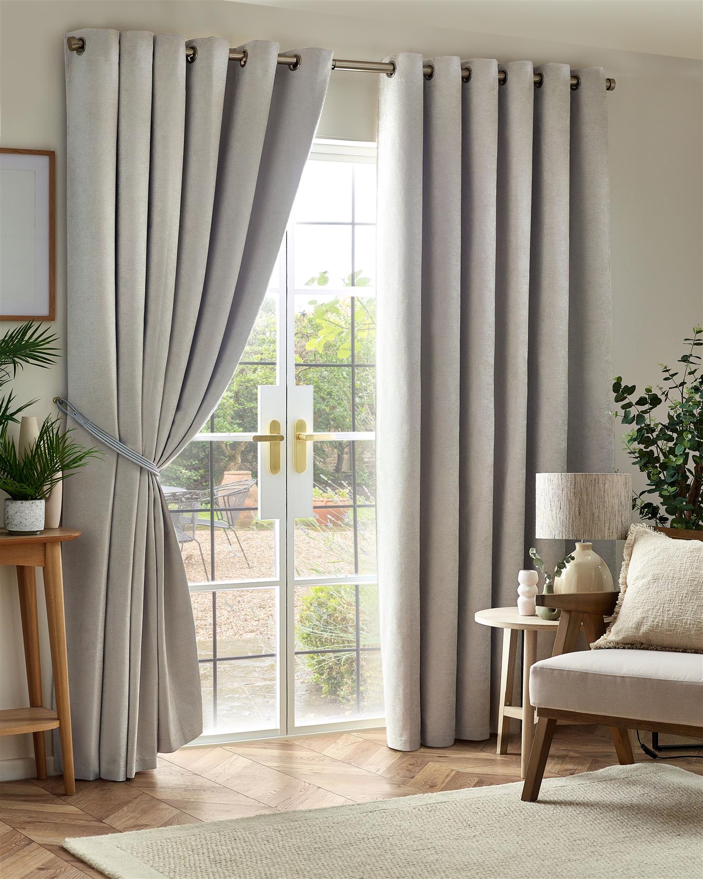 Chenille Blackout Eyelet Curtains