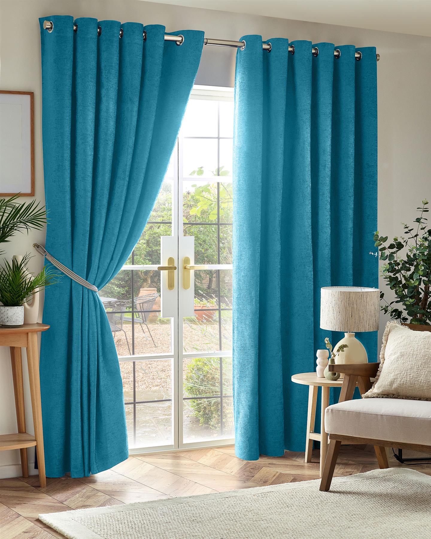 Chenille Blackout Eyelet Curtains