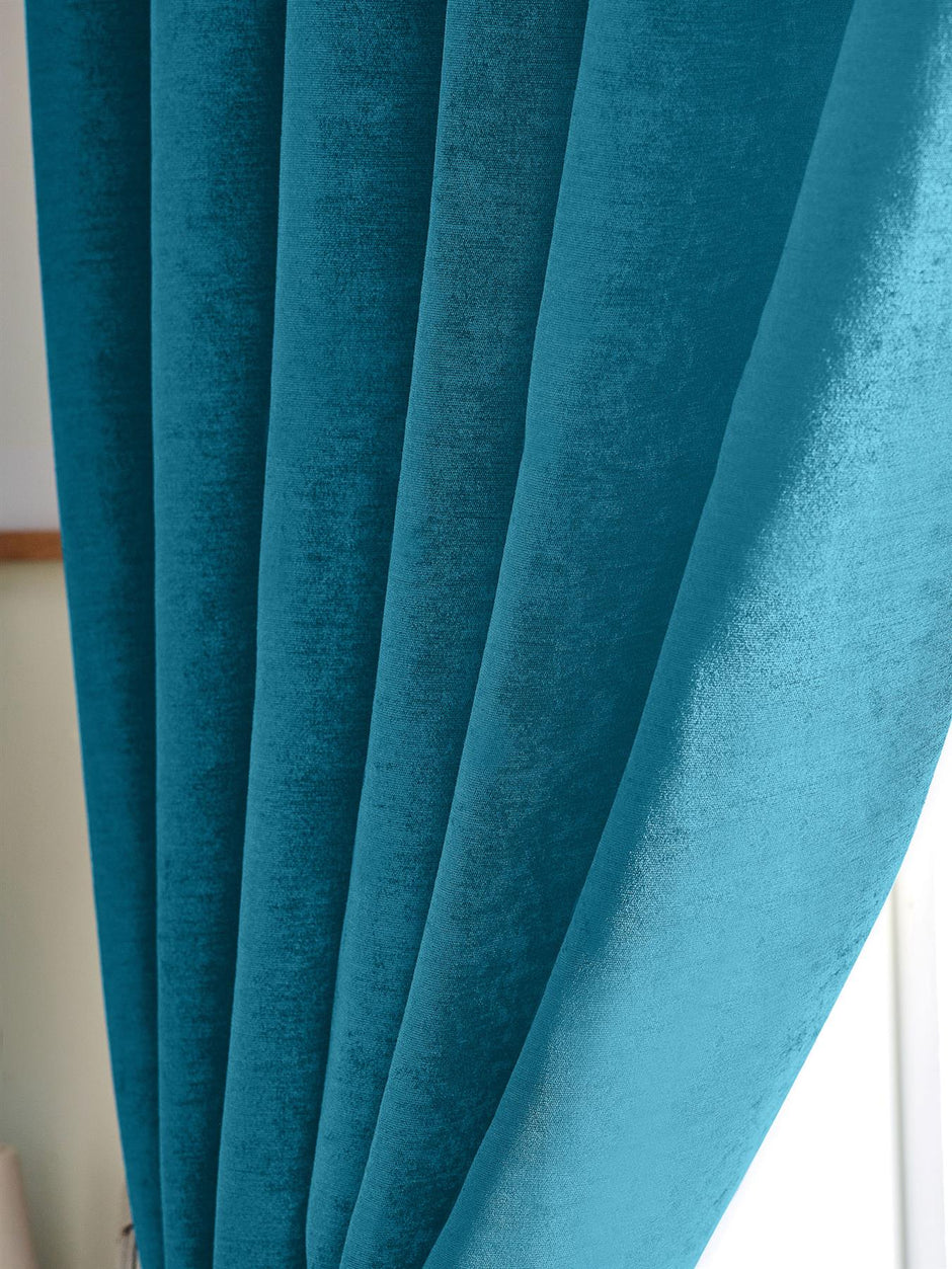 Chenille Blackout Eyelet Curtains