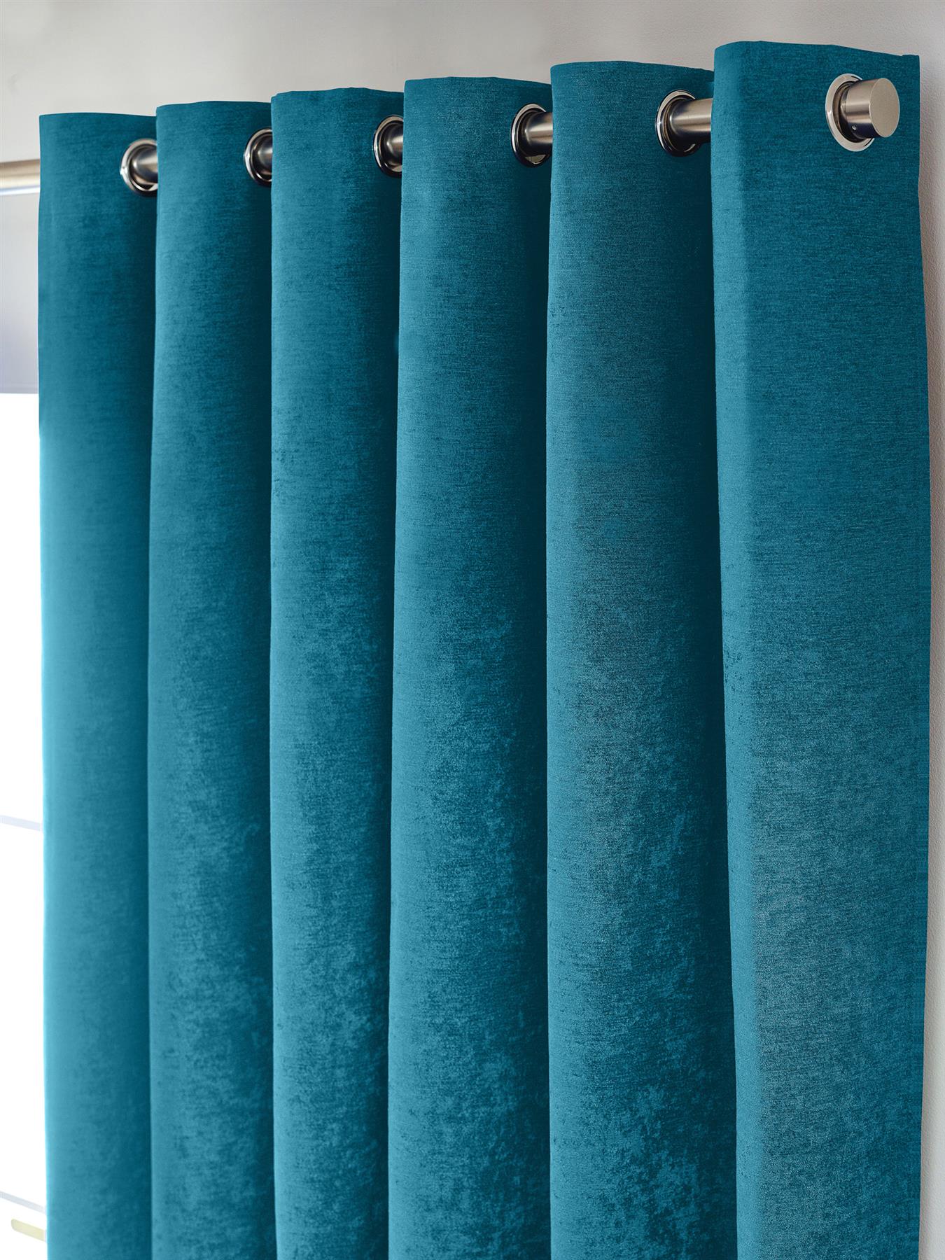Chenille Blackout Eyelet Curtains