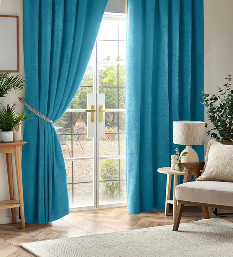 Chenille Blackout Pencil Pleat Curtains