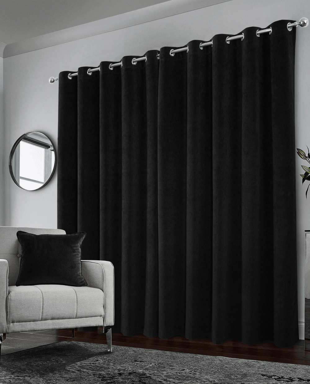 Hampton Thermal Velvet Eyelet Curtains