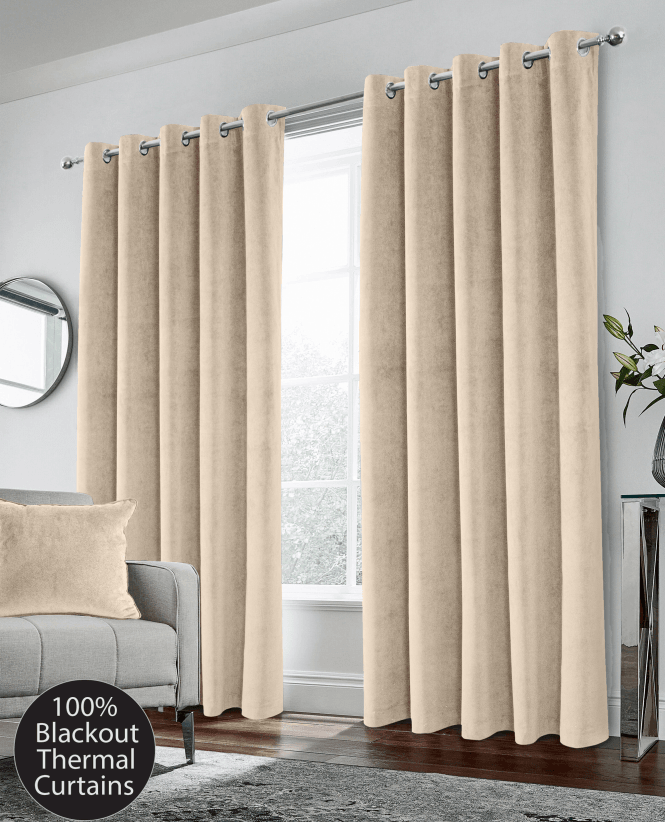 Hampton Thermal Velvet Eyelet Curtains