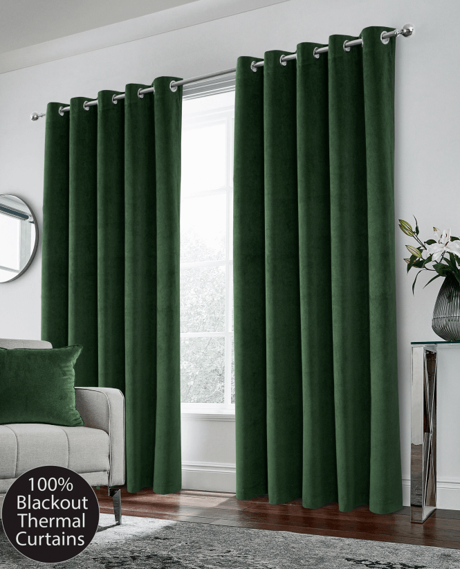 Hampton Thermal Velvet Eyelet Curtains