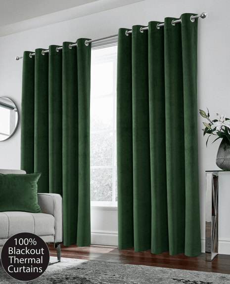 Hampton Thermal Velvet Eyelet Curtains