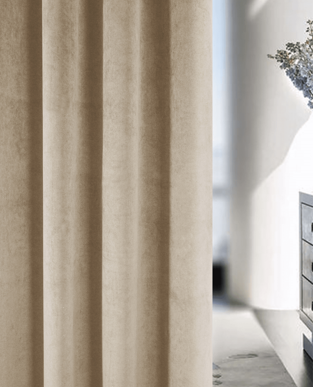 Oxford Thermal Velvet Pencil Pleat Curtains