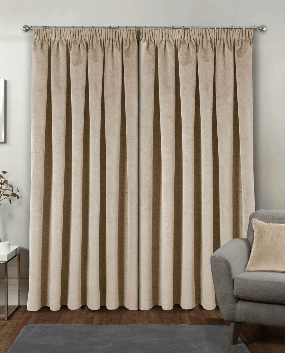 Oxford Thermal Velvet Pencil Pleat Curtains