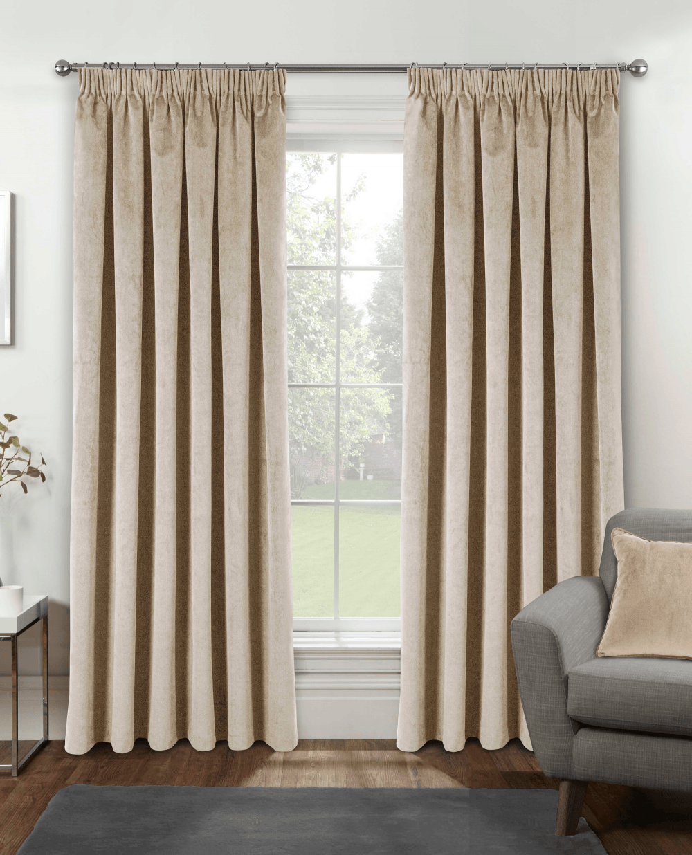 Oxford Thermal Velvet Pencil Pleat Curtains