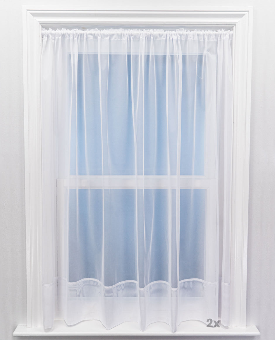 Envelope Hem White Express Net Curtain