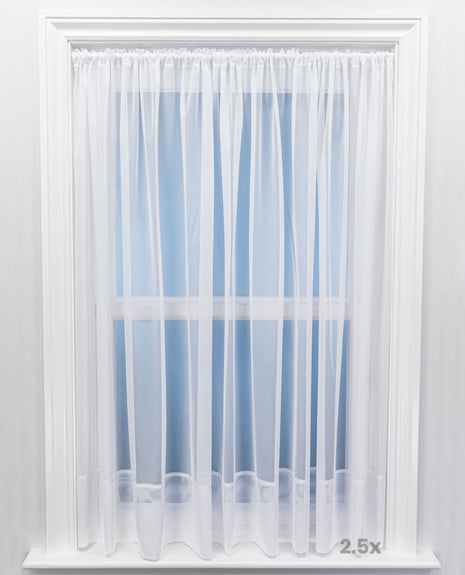 Envelope Hem White Express Net Curtain