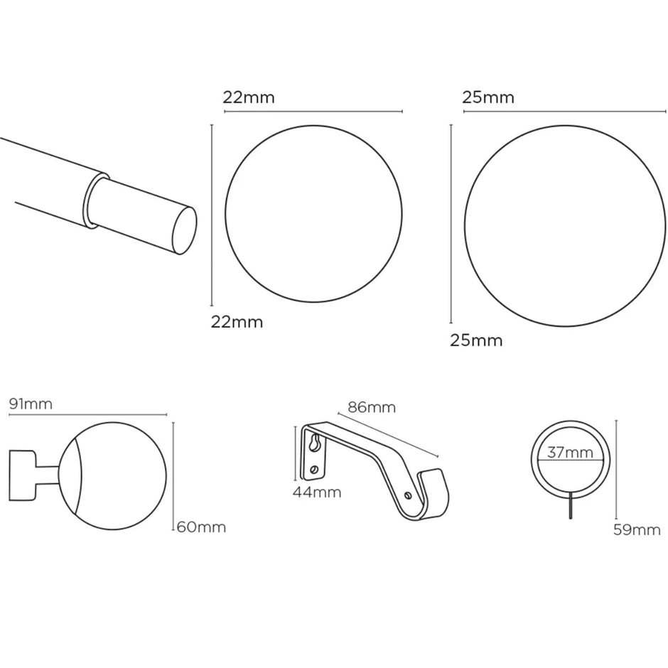 Finesse Extendable Curtain Pole 22-25mm