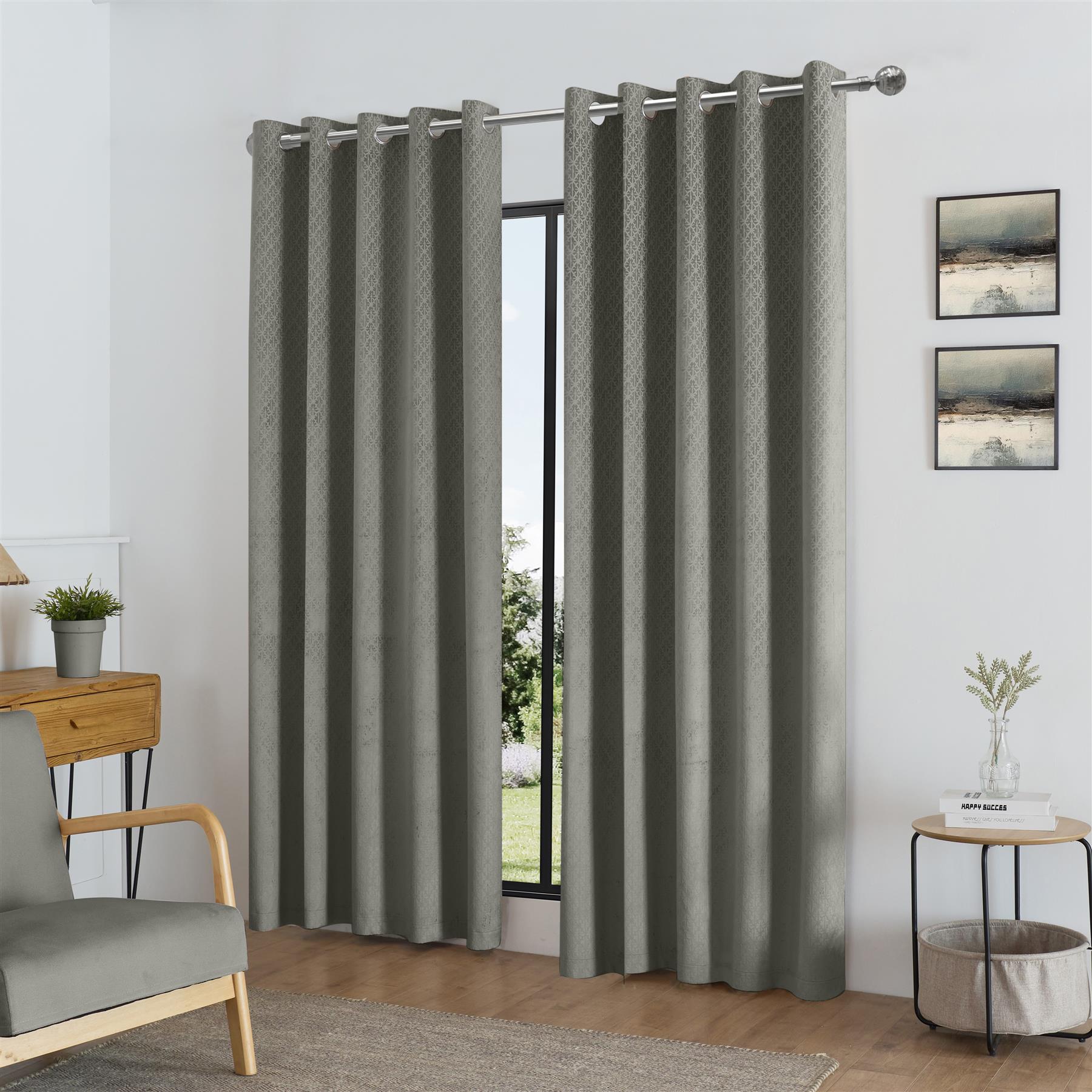 Temple Velvet Blackout Eyelet Curtains