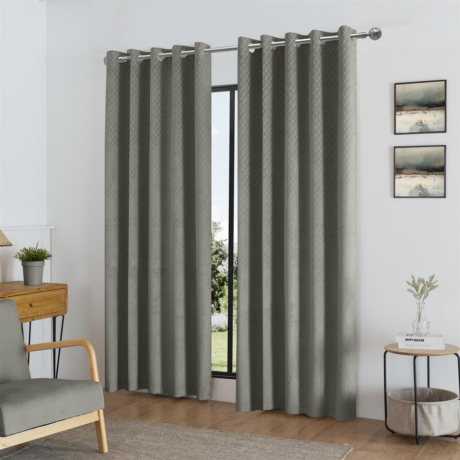 Temple Velvet Blackout Eyelet Curtains