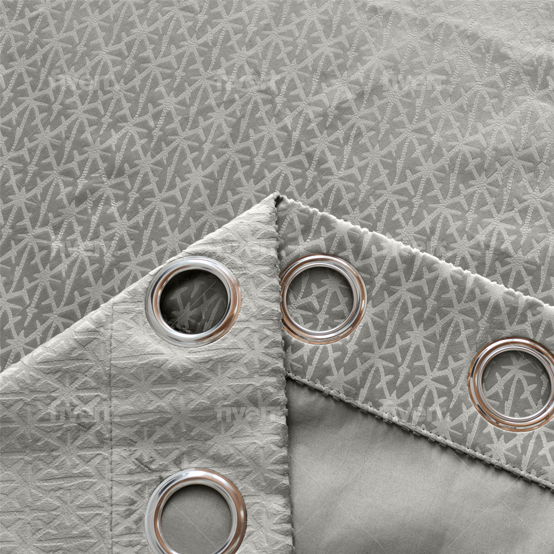 Temple Velvet Blackout Eyelet Curtains