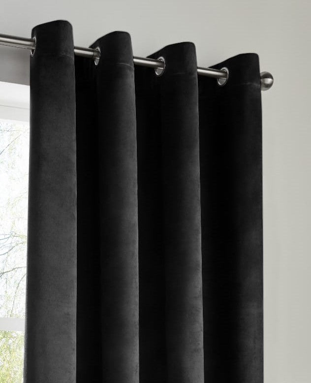 Velvet Blackout Eyelet Curtains