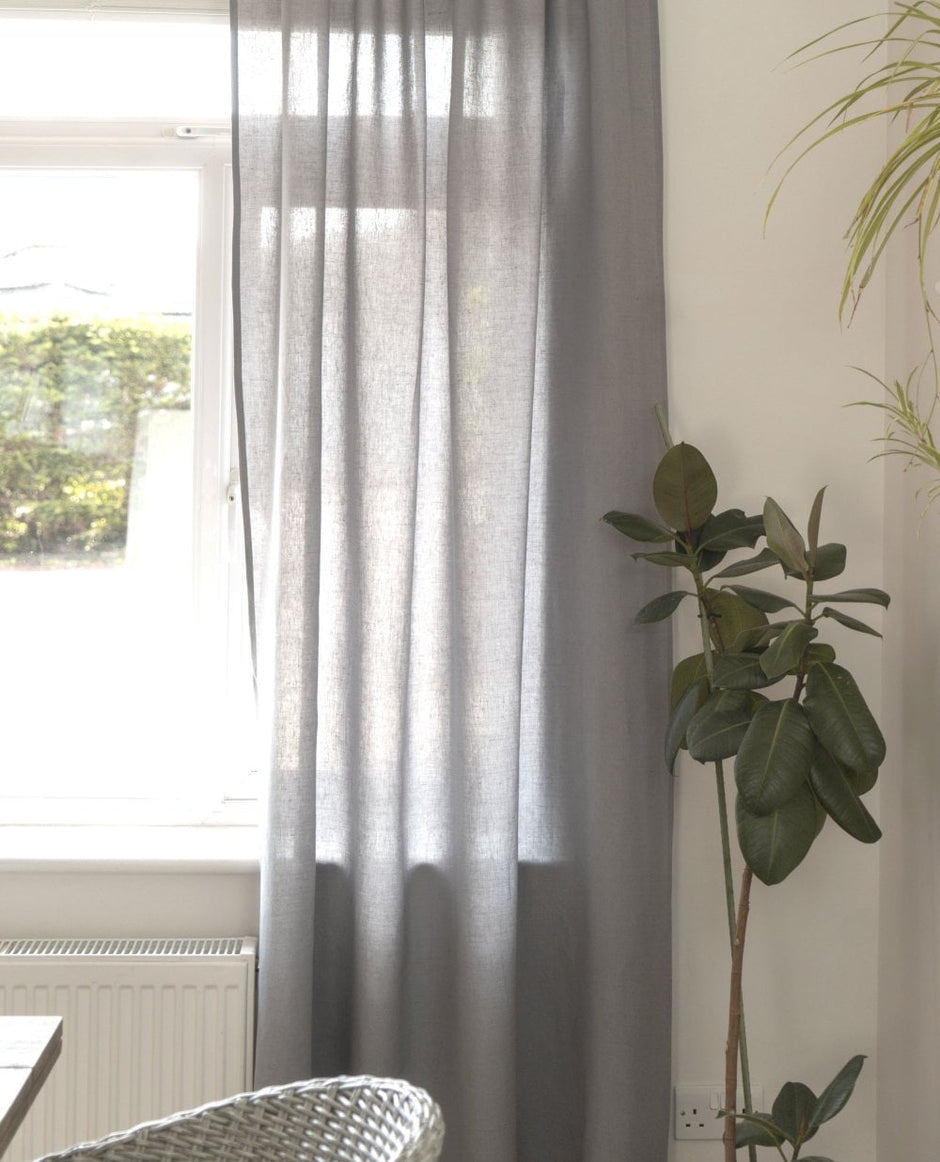 Indian Flax Grey Linen Panel