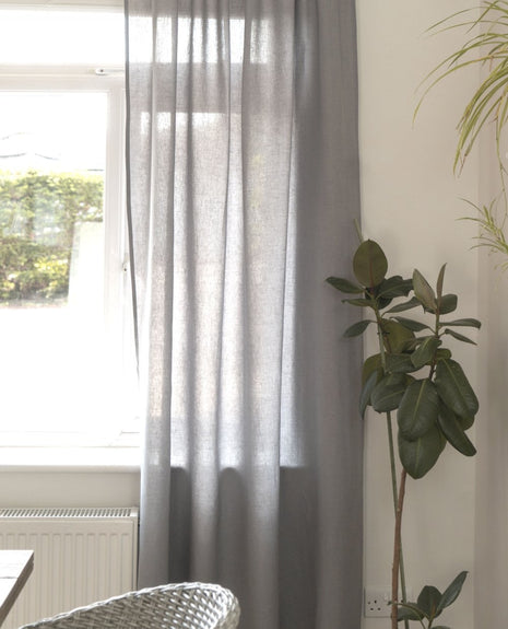 Indian Flax Grey Linen Panel