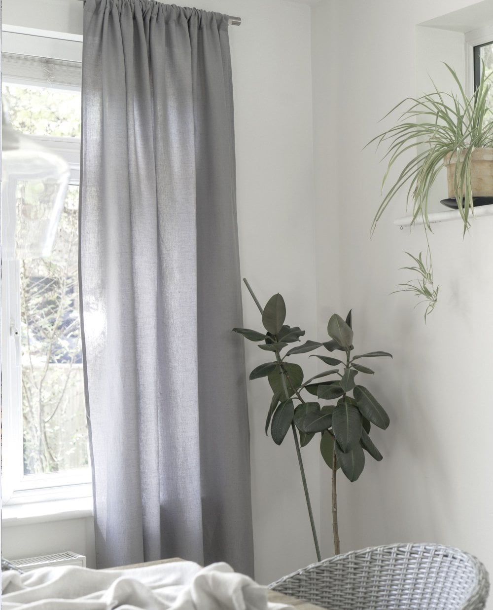 Indian Flax Grey Linen Panel