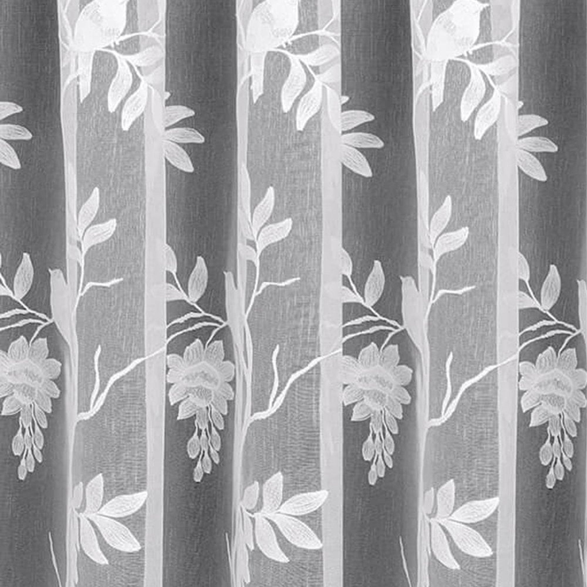 Juliette Embroidered Bird White Net Curtain Made to Measure