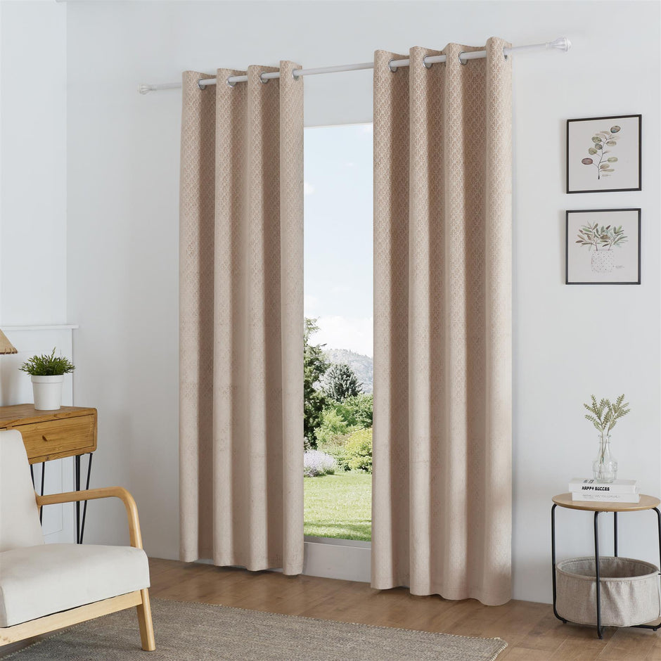 Temple Velvet Blackout Eyelet Curtains