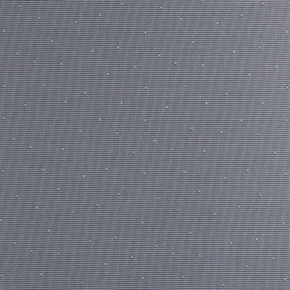 White lace curtain with tiny dots against a blue background