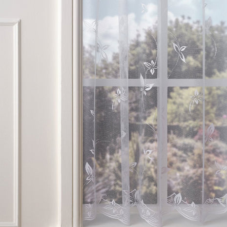 Papillon Butterfly White Net Curtain Made to Measure