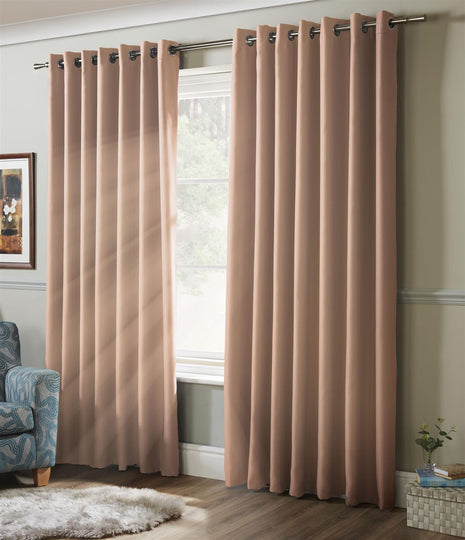 Linen Look Blackout Eyelet Curtains