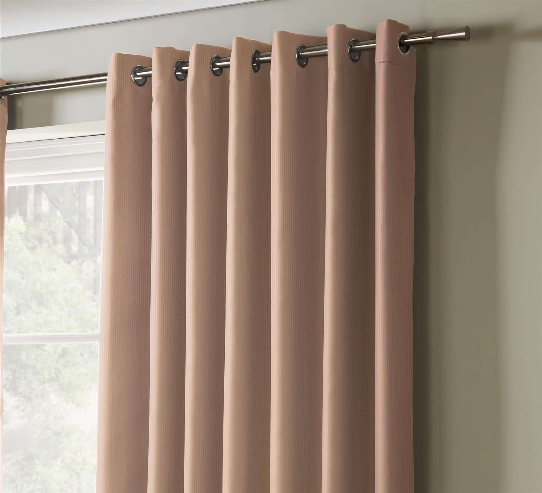 Linen Look Blackout Eyelet Curtains