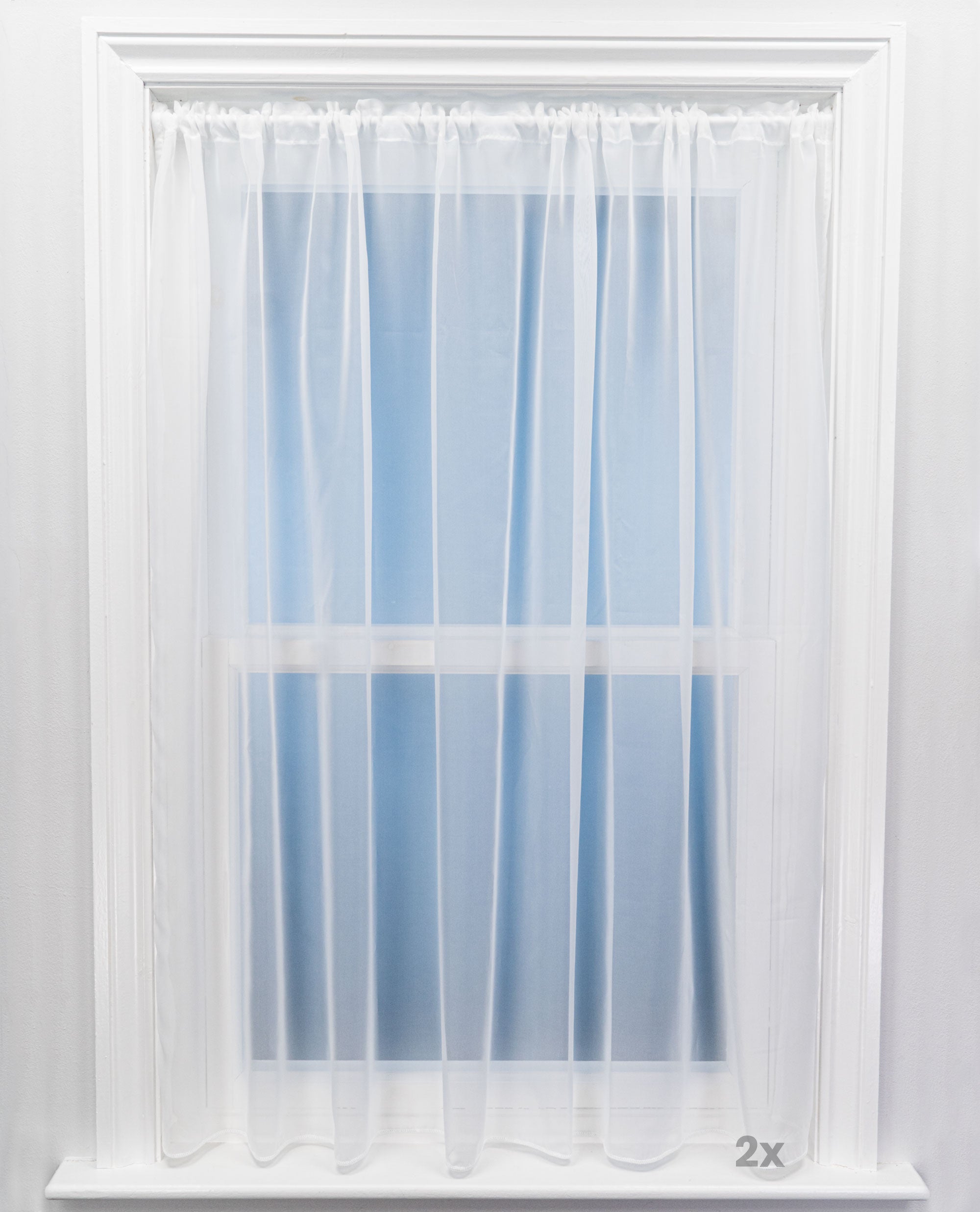Sapphire Plain Express White Voile Curtain