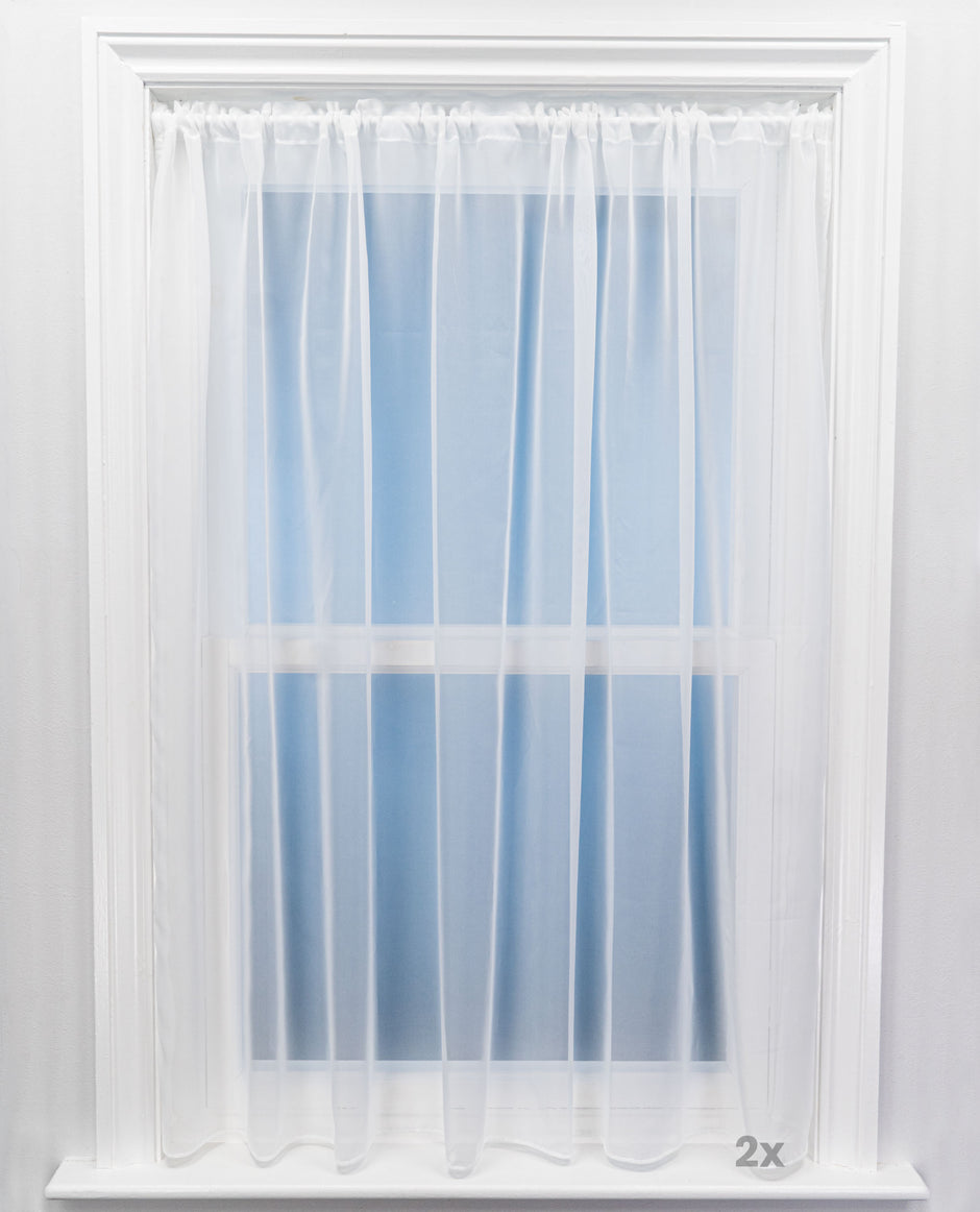 Sapphire Plain Express White Voile Curtain