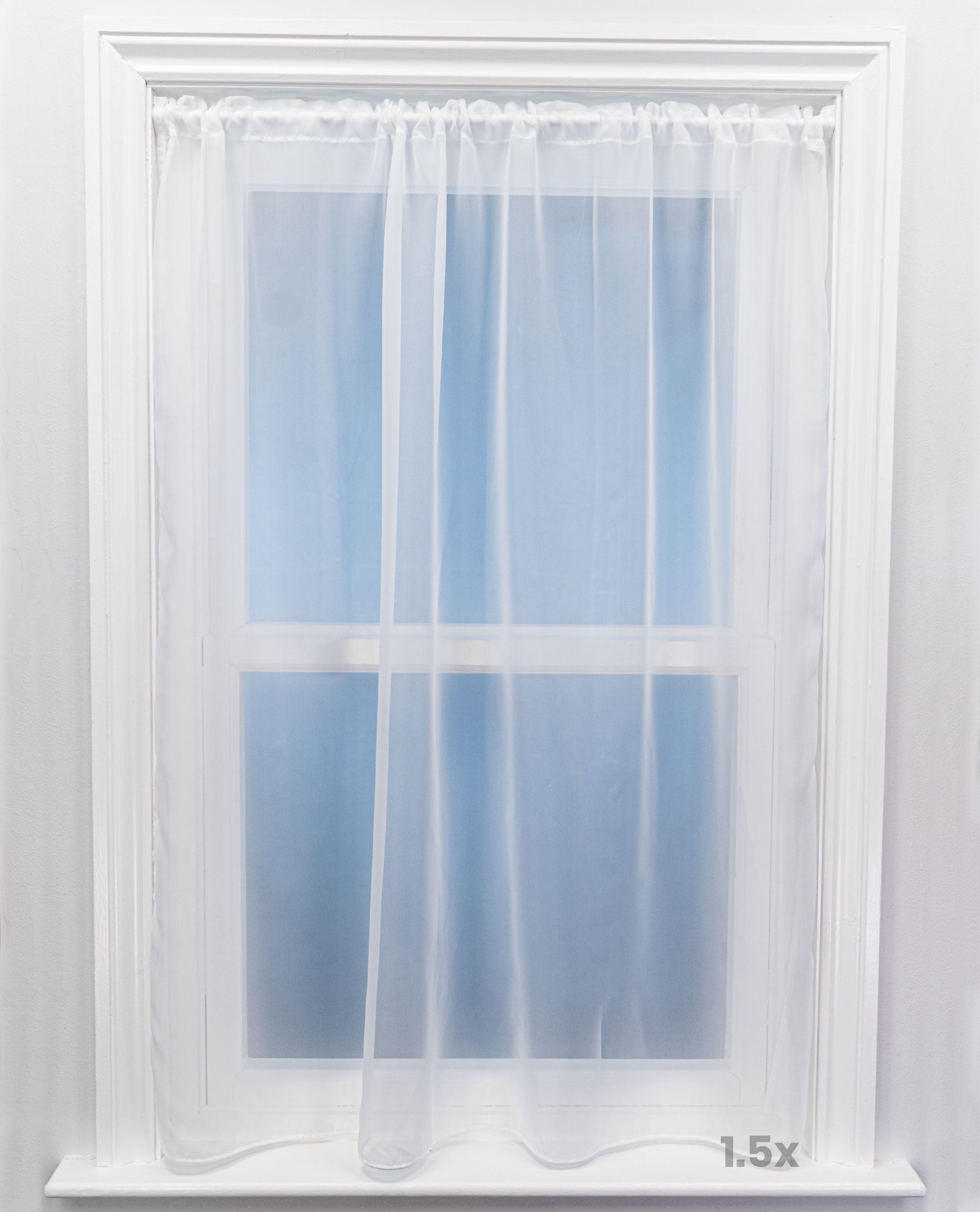 Sapphire Plain Express White Voile Curtain