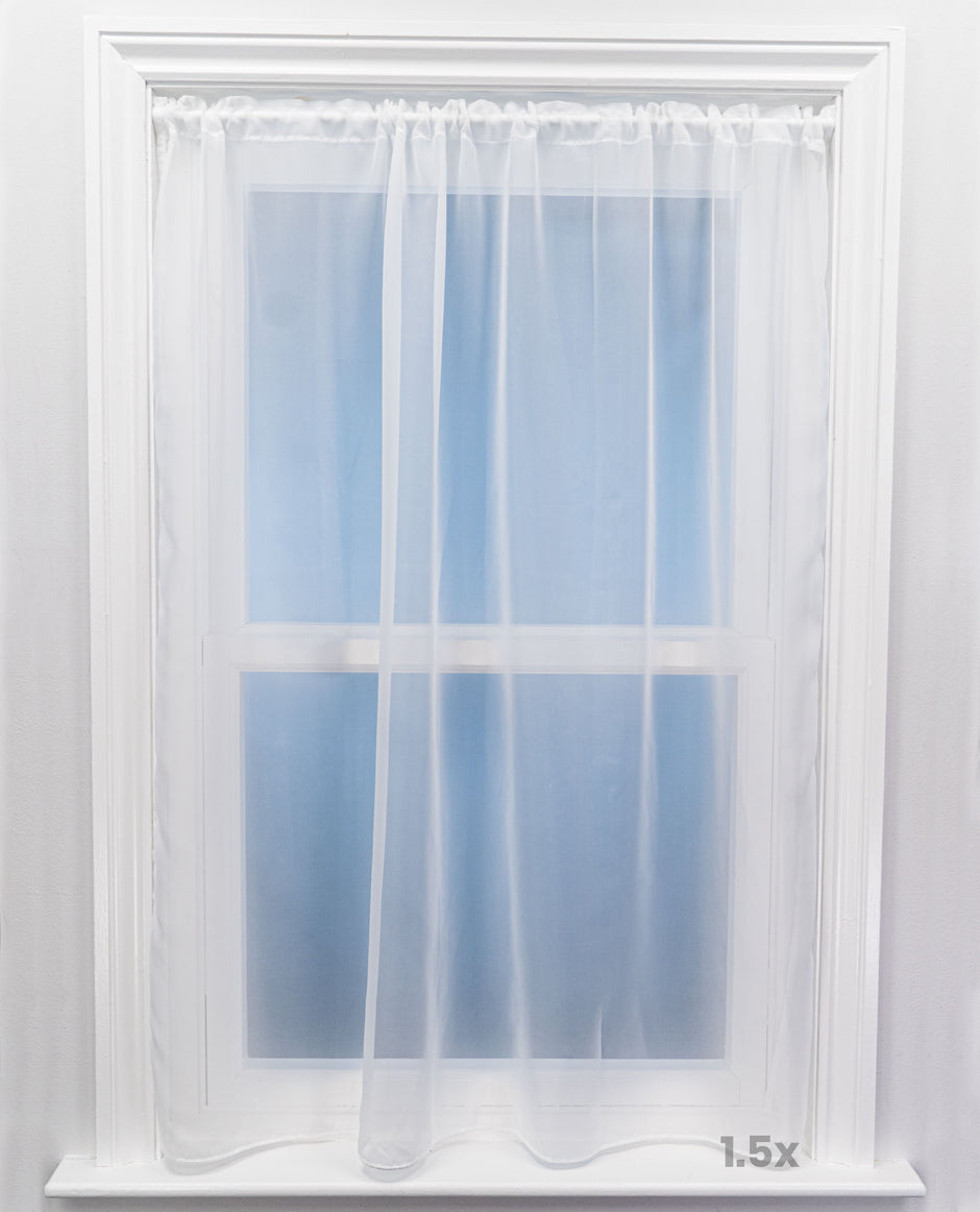 Sapphire Plain Express White Voile Curtain