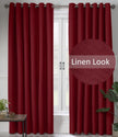 Linen Look Blackout Eyelet Curtains