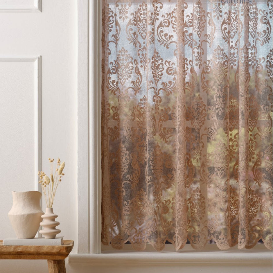 Finesse Regal Latte Lace Curtain Made to Measure