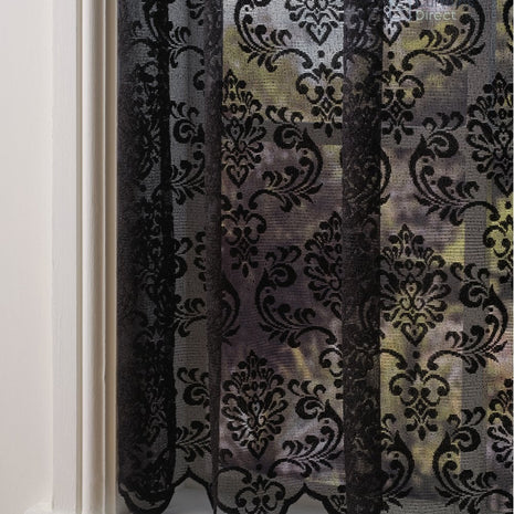 Finesse Regal Black Lace Net Curtain Made to Measure