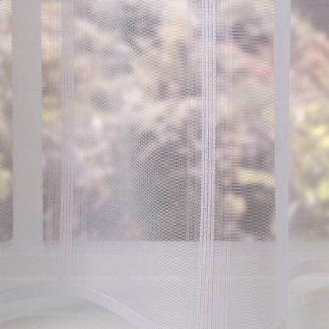 Roman White Stripe Net Curtain Made to Measure