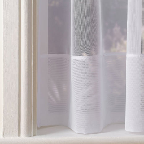 Rutland Fire Retardant Envelope Hem White Net Curtain Made to Measure