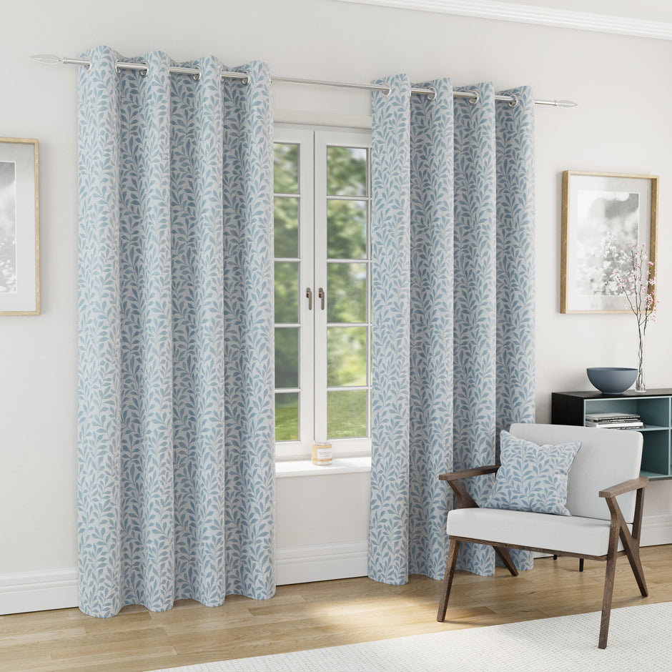 Enhanced Living Sherwood Jacquard Leaf Blackout Readymade Curtain