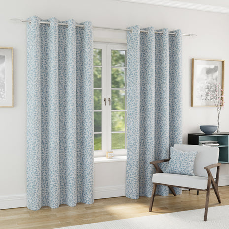 Enhanced Living Sherwood Jacquard Leaf Blackout Readymade Curtain