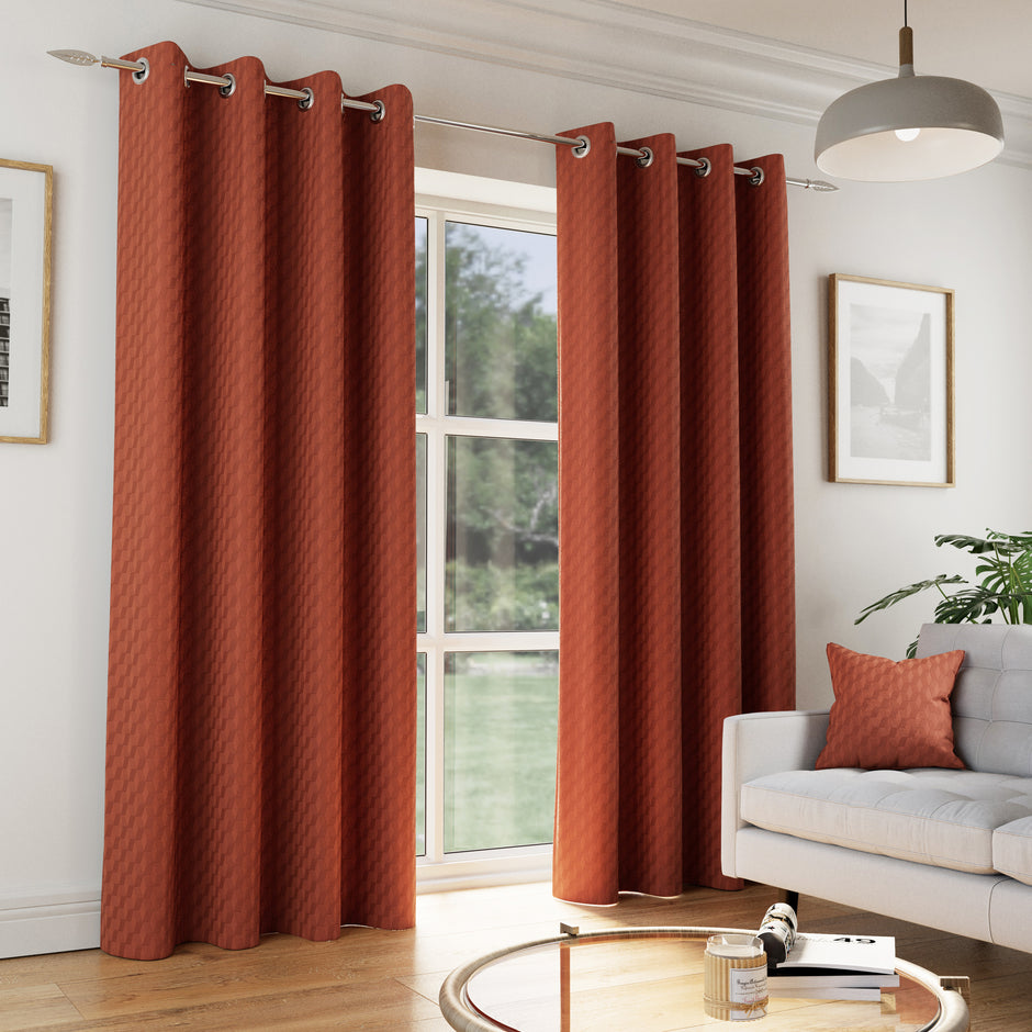 Enhanced Living Tokyo Velvet Embossed Readymade Curtain