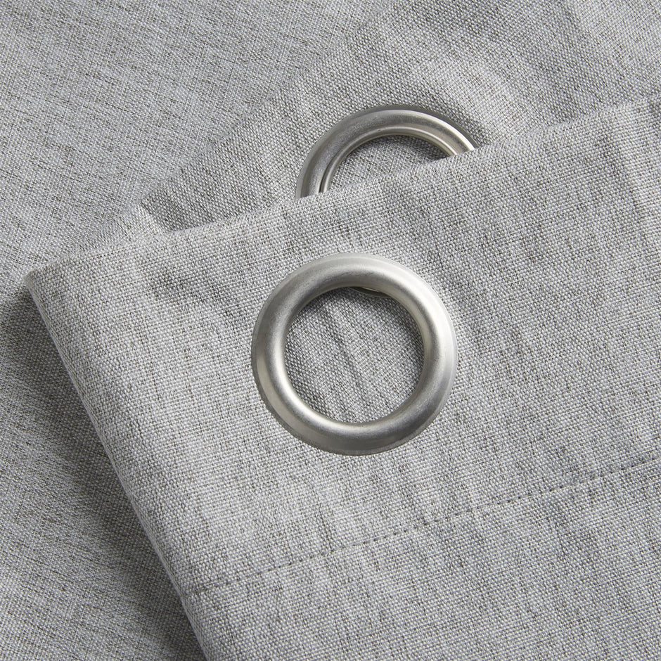 Linen Look Blackout Eyelet Curtains