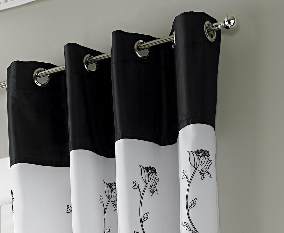 Tahiti Lined Embroidered Eyelet Curtains