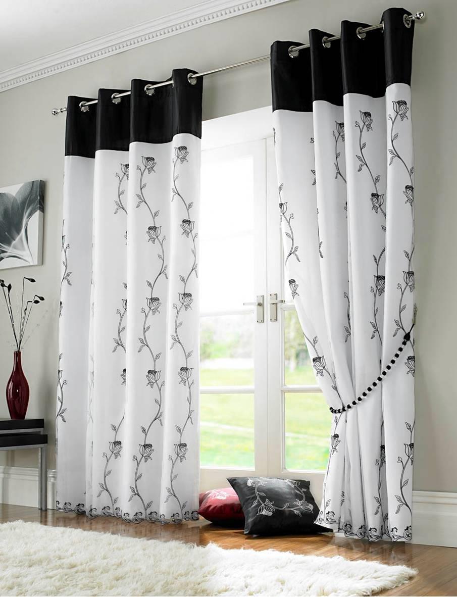 Tahiti Lined Embroidered Eyelet Curtains