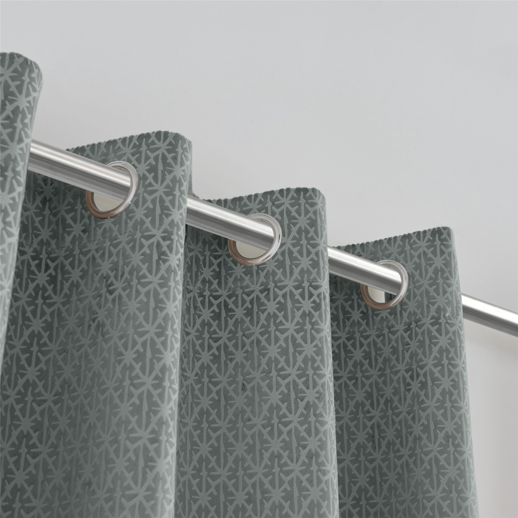 Temple Velvet Blackout Eyelet Curtains