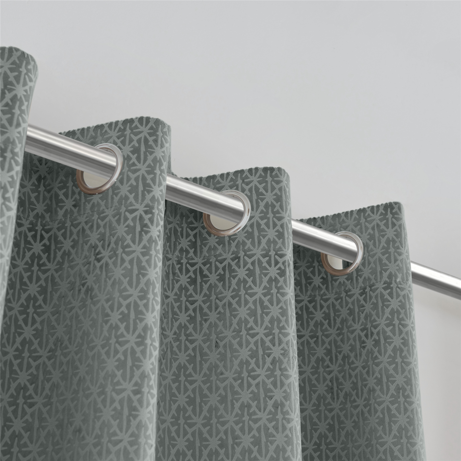 Temple Velvet Blackout Eyelet Curtains